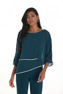 Frank Lyman Silky Knit & Chiffon Top Style 259042