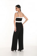 Frank Lyman Black/Off-White Sleeveless Jumpsuit Style 259104