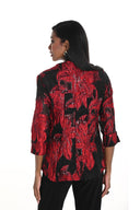 Frank Lyman Black/Red Organza Jacket with Floral Design Style 259157