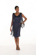 Frank Lyman Navy Sheath Knee-length Dress Style 259712