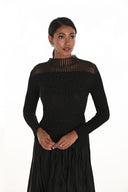 Frank Lyman Black Ribbed Rhinestone Top Style 259737