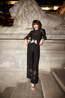 Frank Lyman Black Flare Pants with Jewels Style 259758