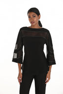 Frank Lyman Black 3/4 Flare-sleeve Top Style 259741