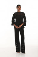 Frank Lyman Black Flare Pants with Jewels Style 259758