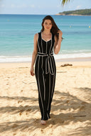 Frank Lyman Sleeveless Striped V-neck Jumpsuit Style 261005