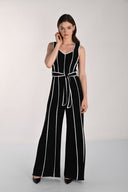 Frank Lyman Sleeveless Striped V-neck Jumpsuit Style 261005
