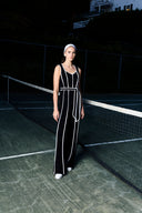 Frank Lyman Sleeveless Striped V-neck Jumpsuit Style 261005