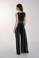 Frank Lyman Sleeveless Striped V-neck Jumpsuit Style 261005