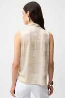 Joseph Ribkoff Foiled Knit Straight Sleeveless Top Style 261008