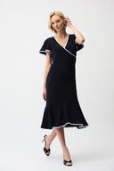 Joseph Ribkoff Wrap Dress With Contrast Trim Style 261013