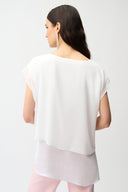 Joseph Ribkoff Satin & Chiffon Asymmetrical Tunic Style 261028