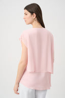 Joseph Ribkoff Satin & Chiffon Asymmetrical Tunic Style 261028