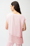 Joseph Ribkoff Satin & Chiffon Asymmetrical Tunic Style 261028