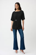 Joseph Ribkoff Fit and Flare Tunic With Brooch Style 261029