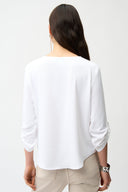Joseph Ribkoff Boxy Top With Keyhole Neckline Style 261036