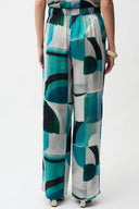 Joseph Ribkoff Satin Geometric Print Wide Leg Pull-On Pants Style 261042
