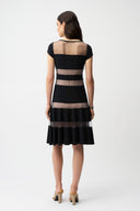 Joseph Ribkoff Fit and Flare Dress With Mesh Inserts Style 261050