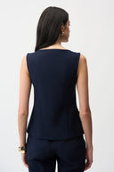 Joseph Ribkoff Fitted Sleeveless Vest With Front Zipper Style 261054