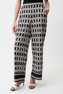 Joseph Ribkoff Geometric Print Wide Leg Pull-On Pants Style 261058