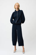 Joseph Ribkoff Seersucker & Memory Bomber Jacket Style 261066