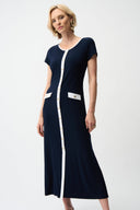 Joseph Ribkoff Color Block A-Line Midi Dress Style 261067