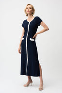 Joseph Ribkoff Color Block A-Line Midi Dress Style 261067 Luxetire Joseph Ribkoff Color Block A-Line Midi Dress Style 261067 Luxetire