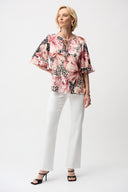 Joseph Ribkoff Satin Floral Print Straight Top Style 261068