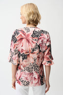 Joseph Ribkoff Satin Floral Print Straight Top Style 261068