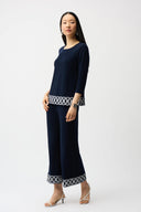 Joseph Ribkoff Fitted Top With Guipure Hem Detail Style 261069