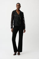 Joseph Ribkoff Moto Jacket With Asymmetric Zipper Style 261074