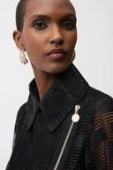 Joseph Ribkoff Moto Jacket With Asymmetric Zipper Style 261074