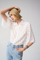 Joseph Ribkoff 3D Dot Jacquard Boxy Blouse Style 261098