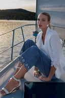 Frank Lyman Collared Hip-length Open-Front Cardigan Style 261107