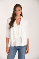 Frank Lyman Collared Hip-length Open-Front Cardigan Style 261107