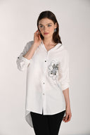 Frank Lyman Blouse with Flower Embroidery 261111
