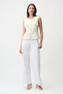 Joseph Ribkoff Bouclé Fitted Vest With Gold Buttons Style 261113
