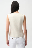 Joseph Ribkoff Bouclé Fitted Vest With Gold Buttons Style 261113
