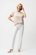 Joseph Ribkoff Satin Top With Rhinestones Detail Style 261116