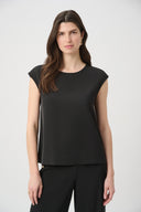 Joseph Ribkoff Woven Twill Boxy Top With Side Slits Style 261122