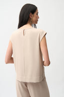 Joseph Ribkoff Woven Twill Boxy Top With Side Slits Style 261122