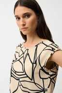 Joseph Ribkoff Woven Abstract Print Boxy Top Style 261125