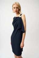Joseph Ribkoff Shift Dress With Asymmetrical Neckline Style 261134