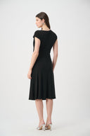 Joseph Ribkoff Silky Knit A Line Dress With Wrap Skirt Style 261146