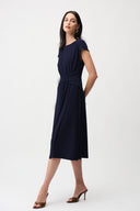 Joseph Ribkoff Silky Knit A Line Dress With Wrap Skirt Style 261146