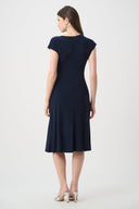 Joseph Ribkoff Silky Knit A Line Dress With Wrap Skirt Style 261146