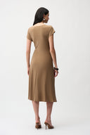 Joseph Ribkoff Silky Knit A Line Dress With Wrap Skirt Style 261146