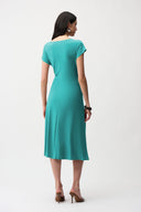Joseph Ribkoff Silky Knit A Line Dress With Wrap Skirt Style 261146