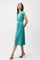 Joseph Ribkoff Silky Knit A Line Dress With Wrap Skirt Style 261146