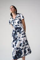 Joseph Ribkoff Floral Print Fit And Flare Shirt Dress Style 261147