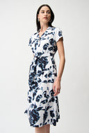Joseph Ribkoff Floral Print Fit And Flare Shirt Dress Style 261147